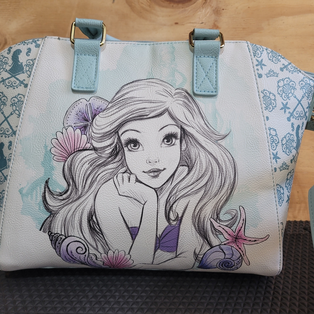 Disney The Little Mermaid Ariel Loungefly Satchel Crossbody Bag Purse